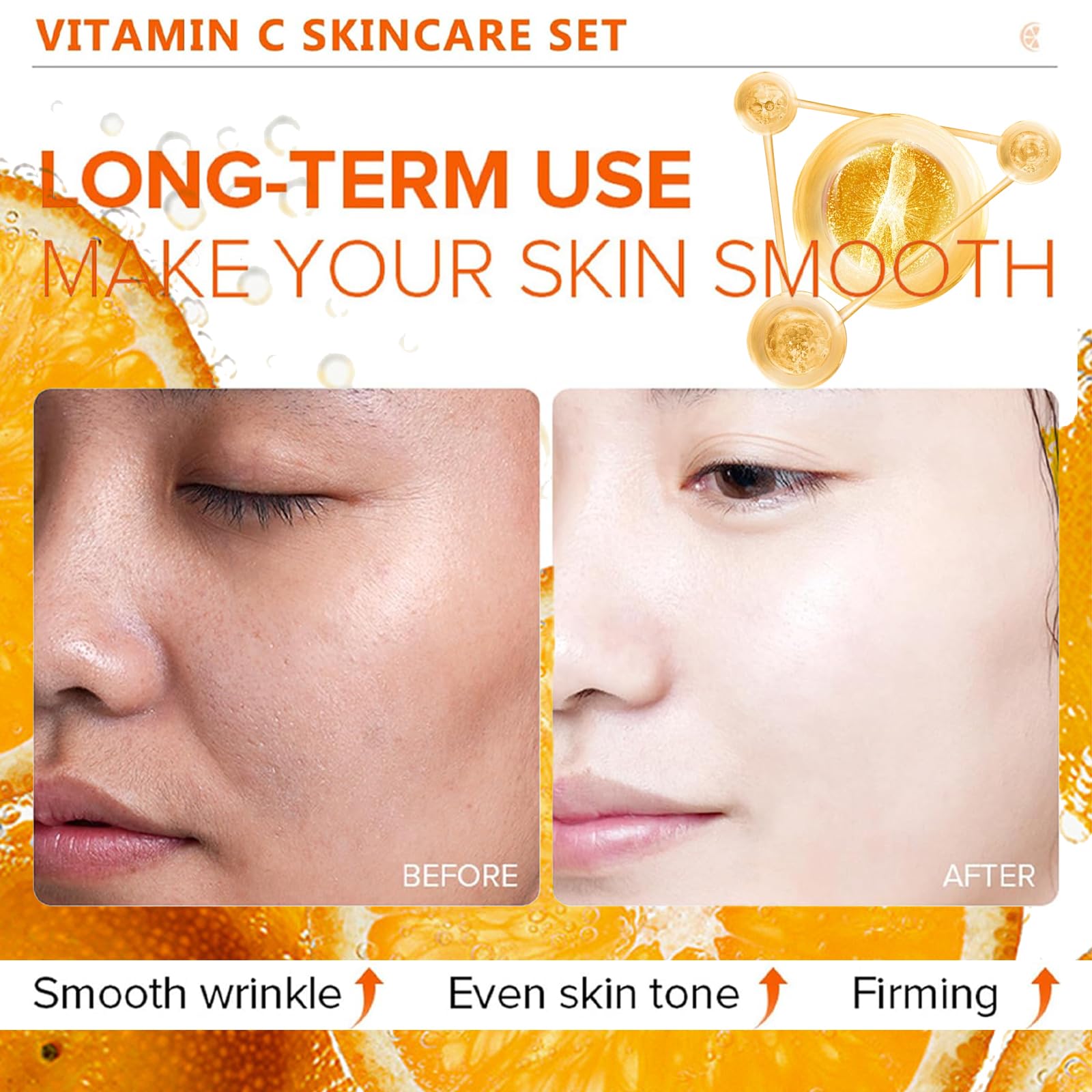 Skin Care Sets & Kits for Teenage Girls Gifts Vitamin C Skincare Set Simple Beauty Pamper Anti-Ageing,Brightening,Moisturising Gift Sets for Women Includes Cleanser-Toner-Serum-Eye Cream-Serum Cream - Image 2