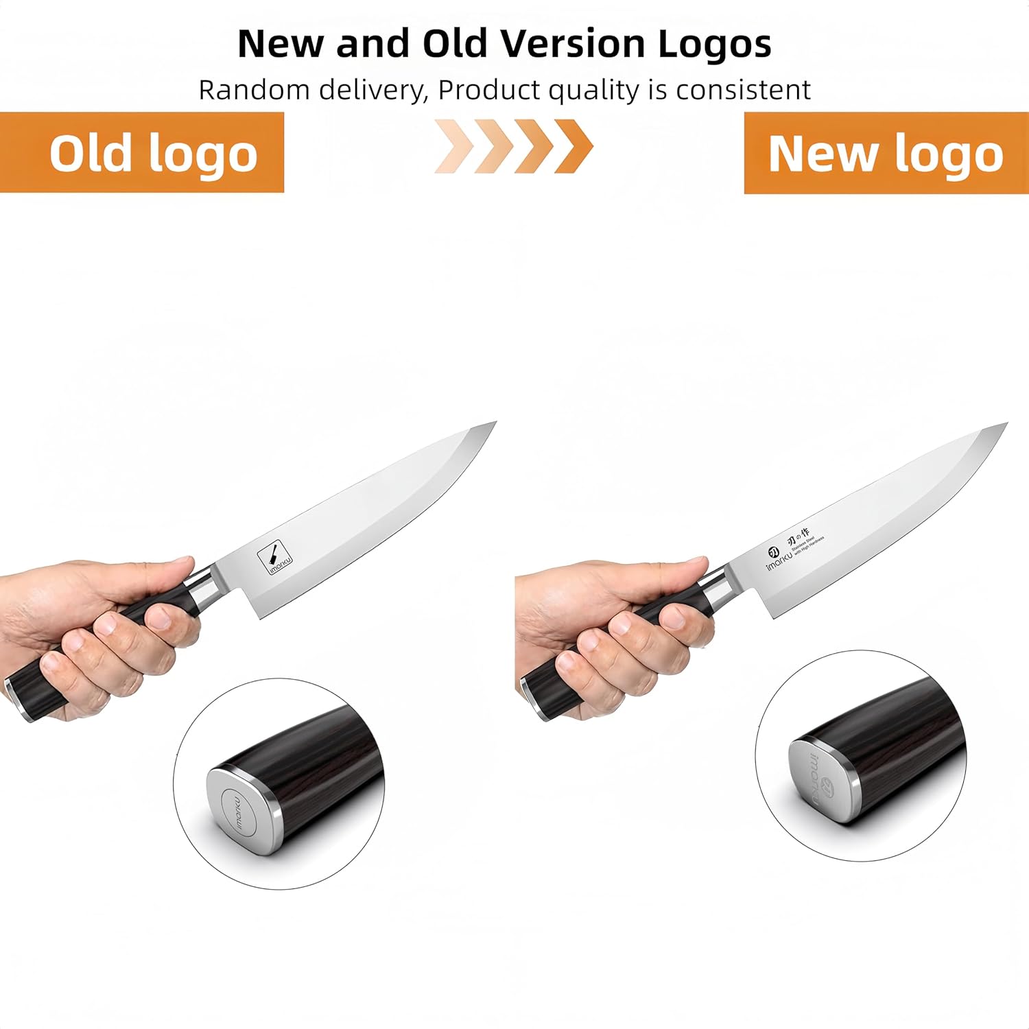 imarku Chef Knife 8-Inch Pro Japanese Kitchen Knife High-Carbon Stainless Steel Paring Knife Ergonomic Handle Rasor Sharp Single-Bevel Edge Birthday Gift for Men