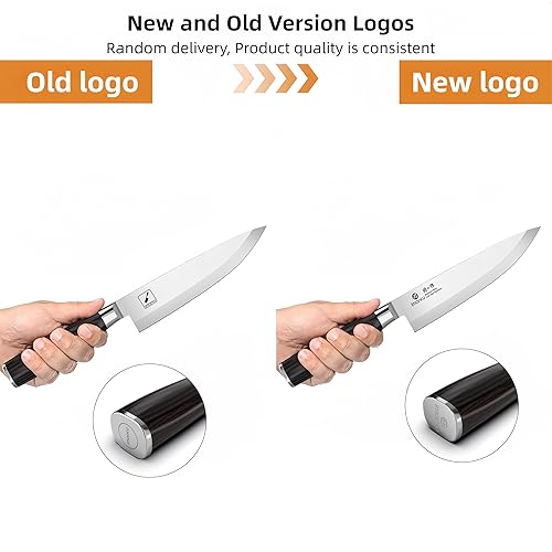 Miniatura 2 de imarku Cuchillo de chef profesional japonés de 8 pulgadas, cuchillo de pelar de acero inoxidable de alto carbono, mango ergonómico, afilado, borde