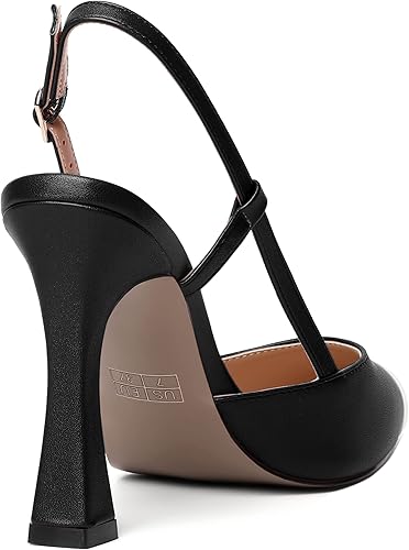 Miniatura 5 de WAYDERNS Zapatos de tacón alto para mujer, con correa de tobillo mate, con hebilla de moda, 4 pulgadas