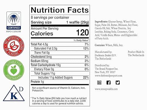Miniatura 2 de DAELMANS Caramel Stroopwafels - Auténticos gofres holandeses tostados suaves, canela, vainilla bourbon, lácteos Kosher certificados, 8.11 onzas