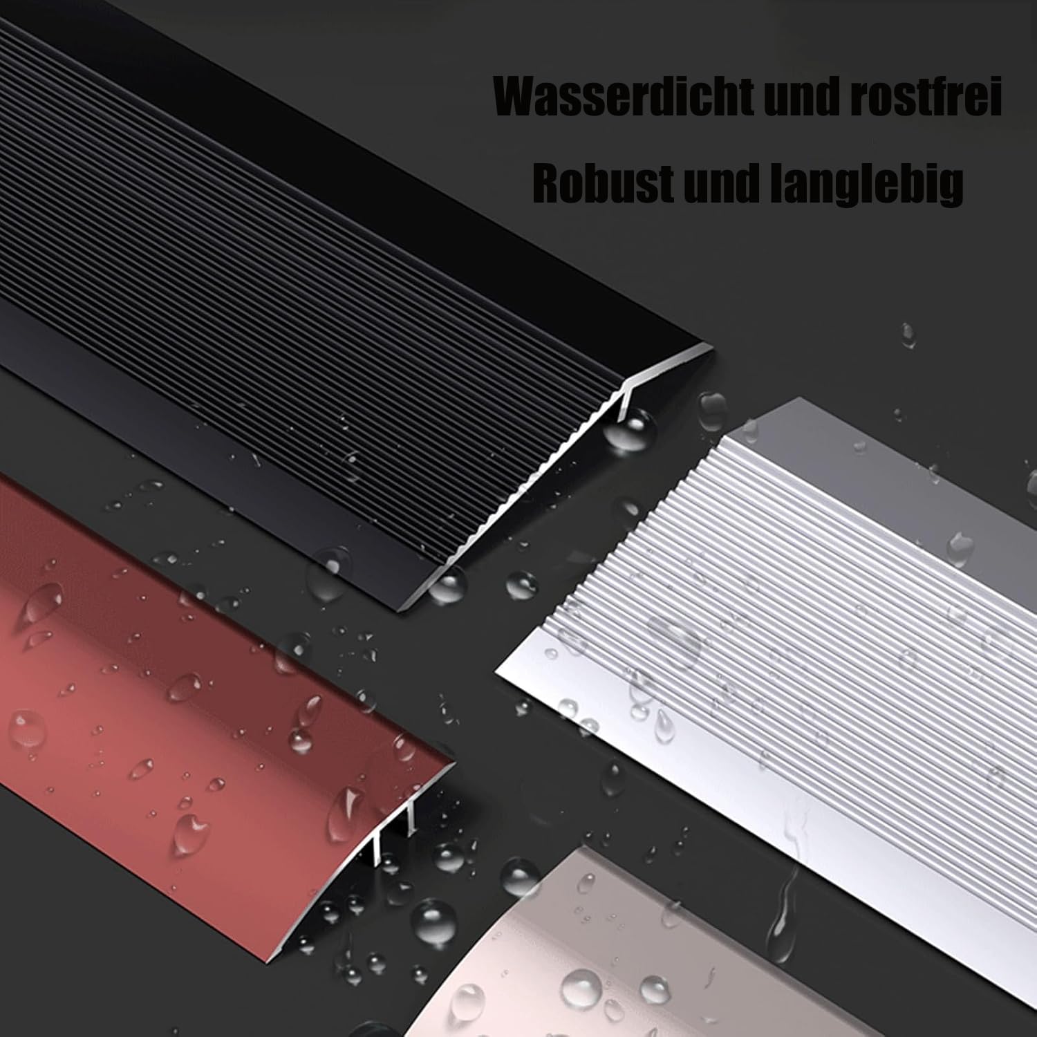 Perfil En T para Transición De Suelo Aluminio Puertas,3 Piezas 90cm, Ideal Uniones Entre Suelos Laminados Y Cerámicos, Desnivel,Rojo,120cm
