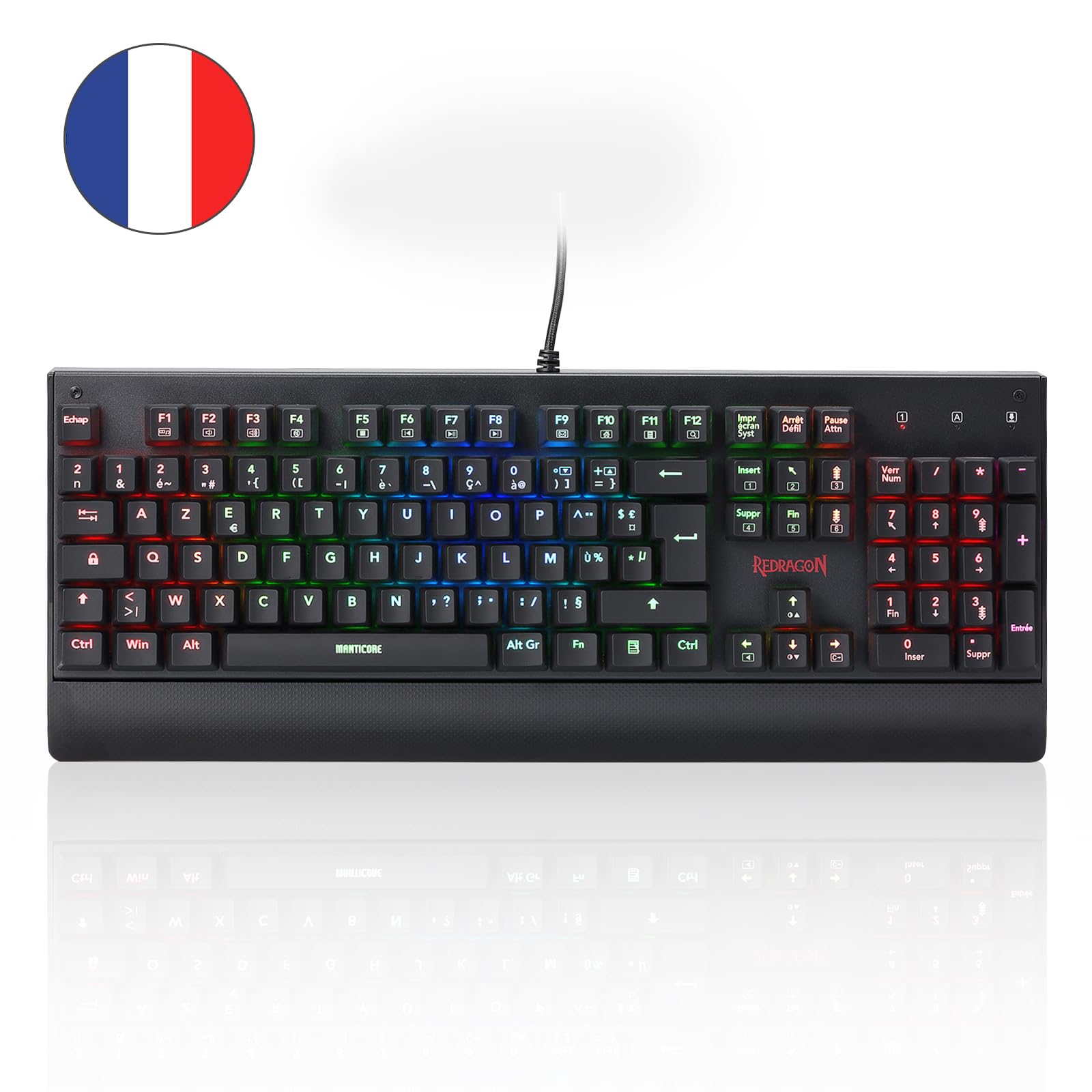 Redragon K557 Clavier Mécanique Filaire AZERTY RGB Switch Bleu