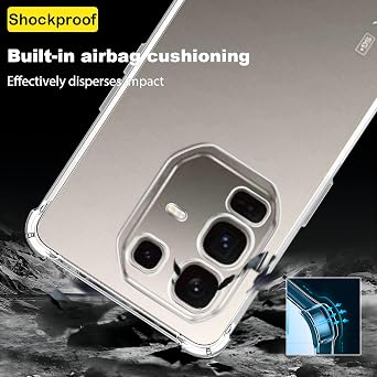 USTIYA Case for Infinix Note 50 Pro+ Pro Plus 5G Clear TPU Four Corners Military-Grade Protection Cover Transparent Soft funda