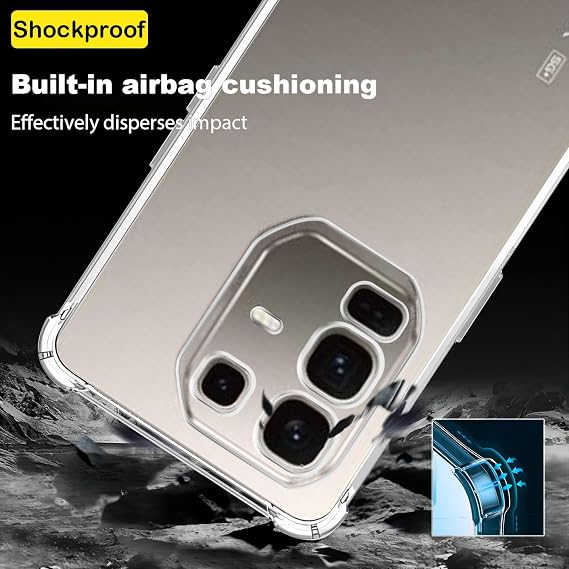 USTIYA Case for Infinix Note 50 Pro+ Pro Plus 5G Clear TPU Four Corners Military-Grade Protection Cover Transparent Soft funda