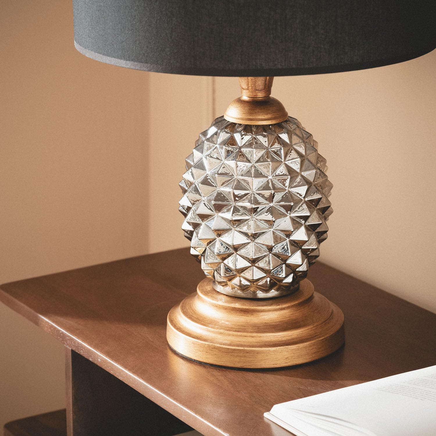 LEDKIA LIGHTING Lampe à Poser Métal et Textile Samoa Noir
