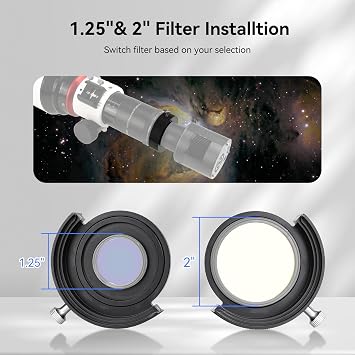 SVBONY SV226 Telescope Filter Drawer, Photographic Filters Drawer with M42-M48 Adapter, Double Magnetic Filter Holder for 1.25 and 2 Filter Mounted, for Deep Sky Photography