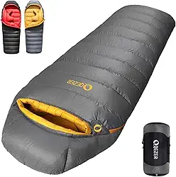 Saco de dormir de penas para adultos 620 enchimento de 0 graus, saco de dormir para clima frio, ultraleve com bolsa para mochila, acampamento, caminhada