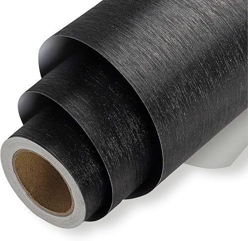 Homeral Mini rollo de papel de regalo, 17 pulgadas x 16.5 pies, color negro brillante sólido con textura cepillada para Navidad, cumpleaños,