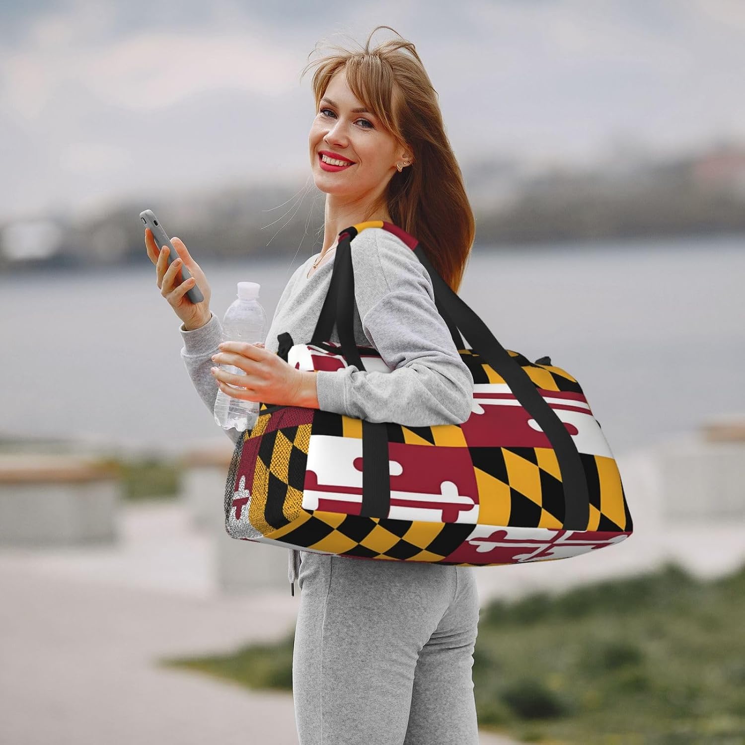 Flag Of Maryland Hand Travel Bag.Fashionable Design, Large Storage Capacity, Suitable For Business Trips And Short Trips.