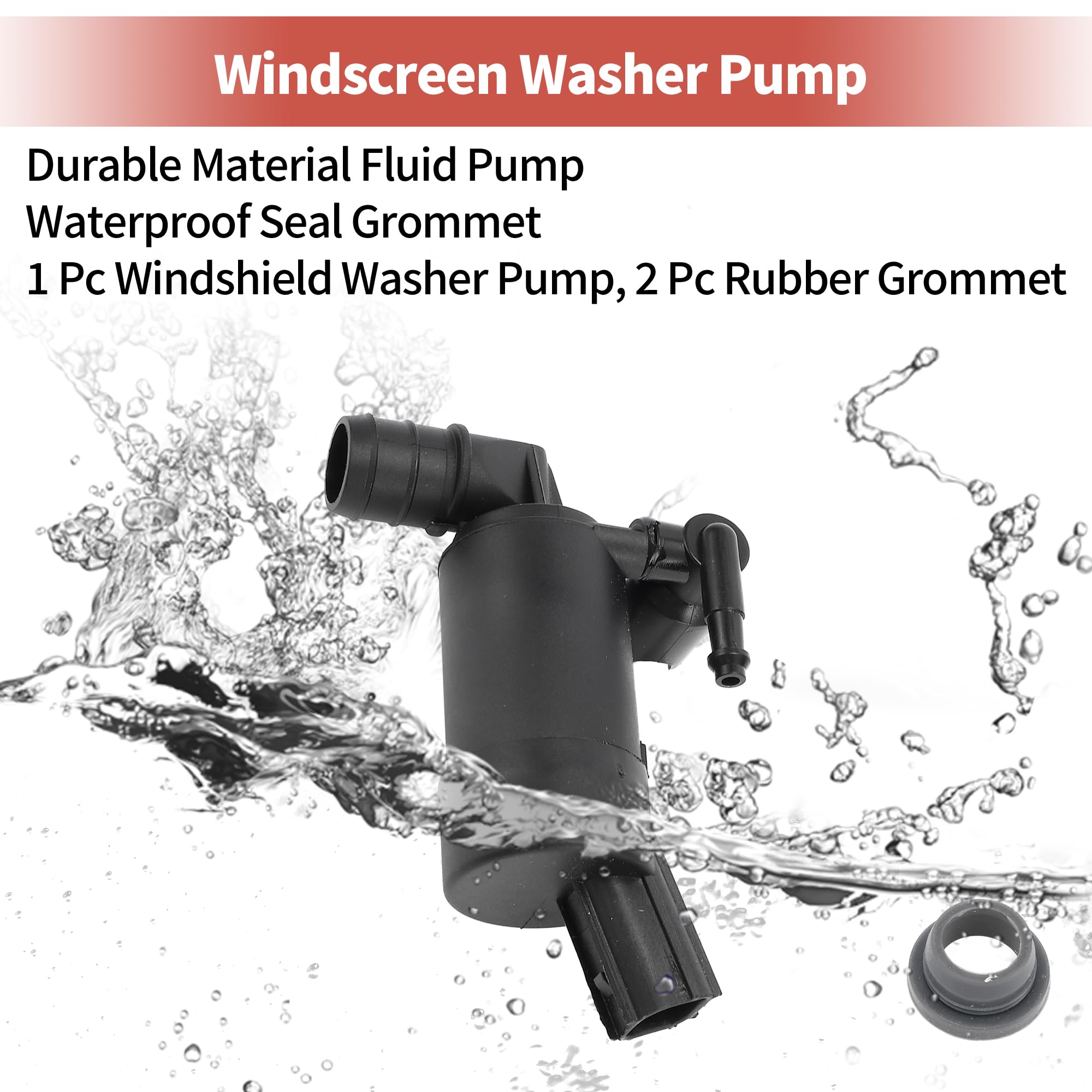 A ABSOPRO Pompa Lavavetri con Guarnizione Pompa per Liquido Lavavetri Adatta per Ford Ecosport Focus Pompa Tergicristallo No.1791581/BV6117K624BB - Confezione da 1
