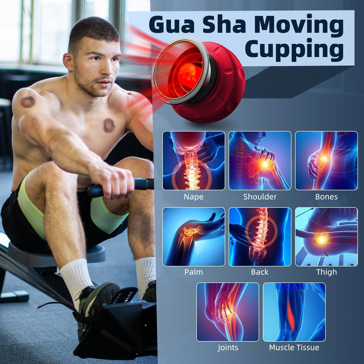 2 Pack 5-in-1 Cupping Kit for Massage Therapy, 12 Levels Smart Dynamic Cupping Set with Heat Penetrates for Targeted Pain Relief, Knots, Aches, Muscle Soreness