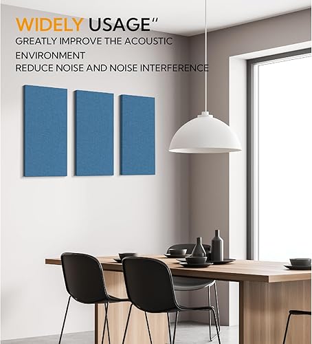 Miniatura 3 de Olanglab Paneles acústicos, paquete de 2 paneles acústicos de 24 x 12 pulgadas cada uno, paneles de pared acústicos insonorizados para tratamiento