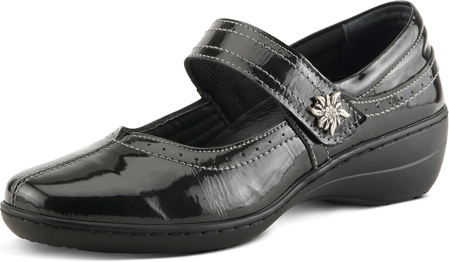 Spring Step Women's Amparo Mary Jane Flat - Black Patent - EU 39 / US 8.5