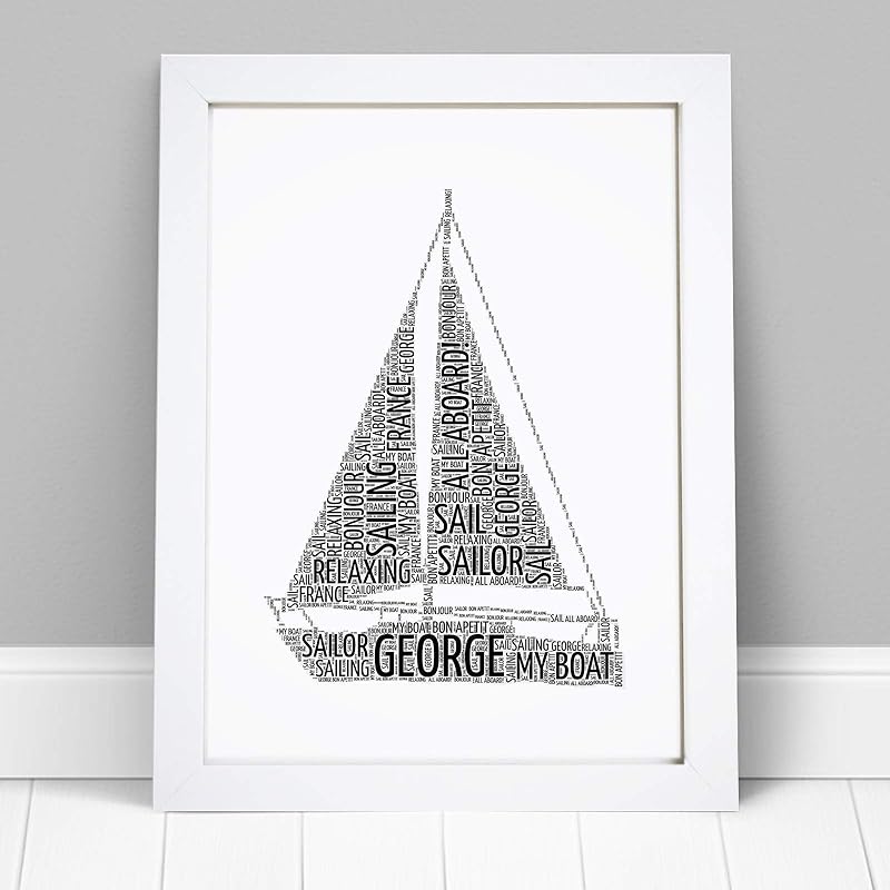 Personalised Sail Boat Word Art Print A5, A4 Prints & Framed Sailor