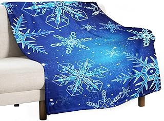 ブランケット 毛布 おしゃれ クリスマス 雪の結晶 青い 大判 羽織 厚手 春秋冬用 防寒 保温 冷房対策 もこもこ 優しい肌触り 抗菌防臭 防ダニ加工 四季適用 洗える