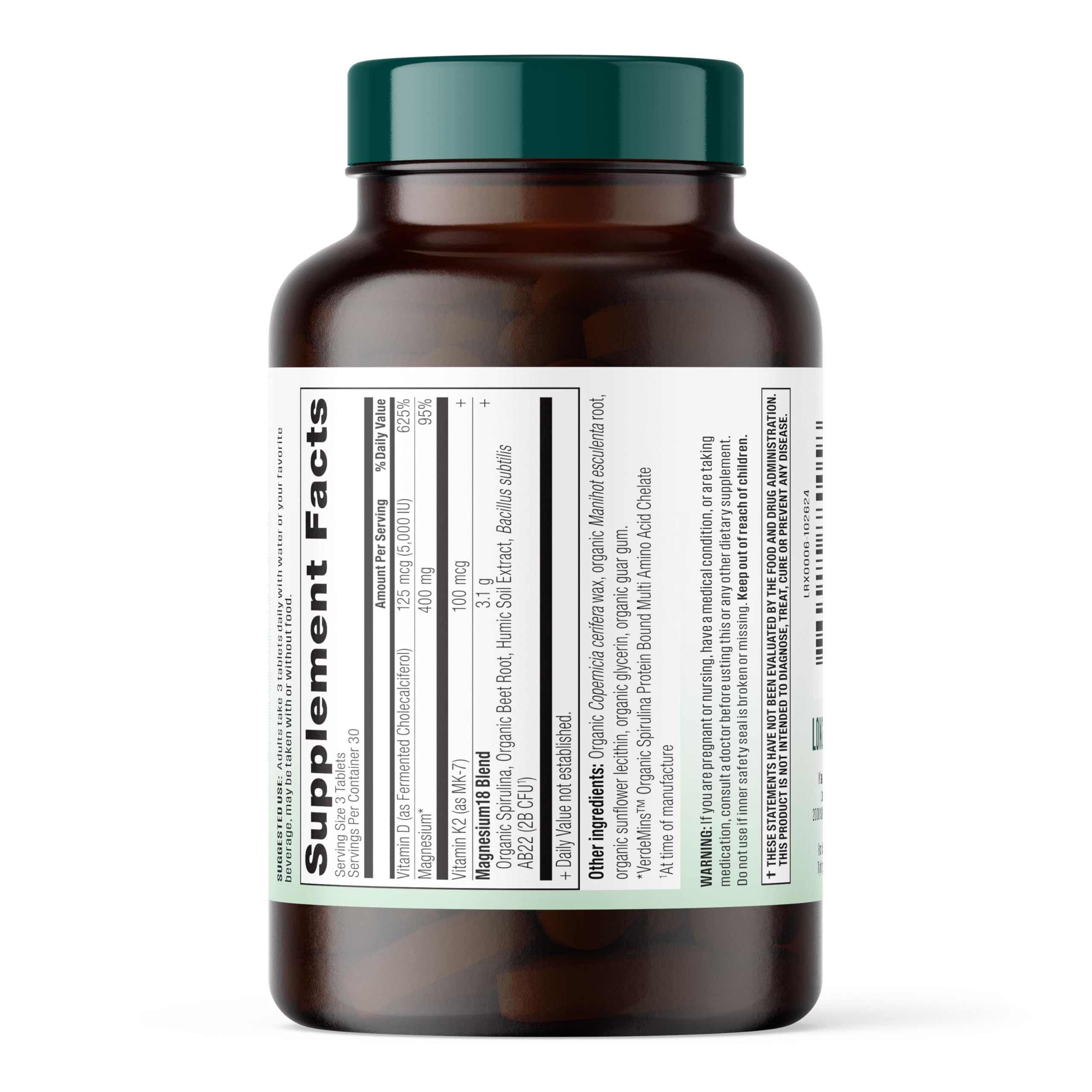 Longevity Rx Mag18 Peptide-Bound Magnesium Complex with D3 & K2, Bone & Muscle Support, Mental Clarity, Sleep Aid thumbnail 8