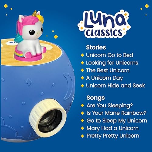Miniatura 4 de Proyector de Libros para Niños - 5 Unicornio y 5 Historias Clásicas de Lectura en Voz Alta, 10 Canciones, Luz Nocturna y Música Relajante de Ensueño