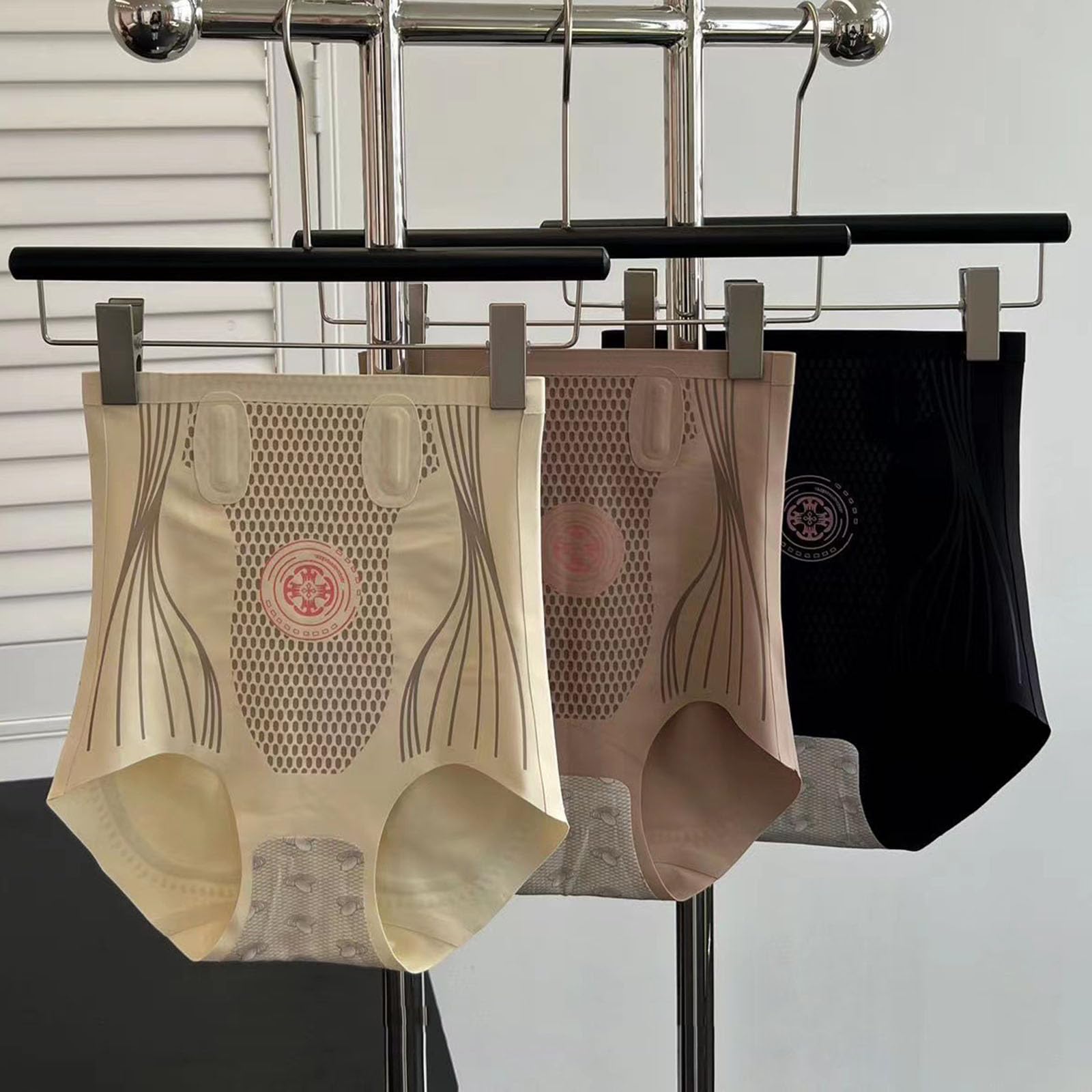 Pantaloncini modellanti per la riparazione della fibra ionica di seta ghiacciata, pantaloncini modellanti per il controllo della pancia