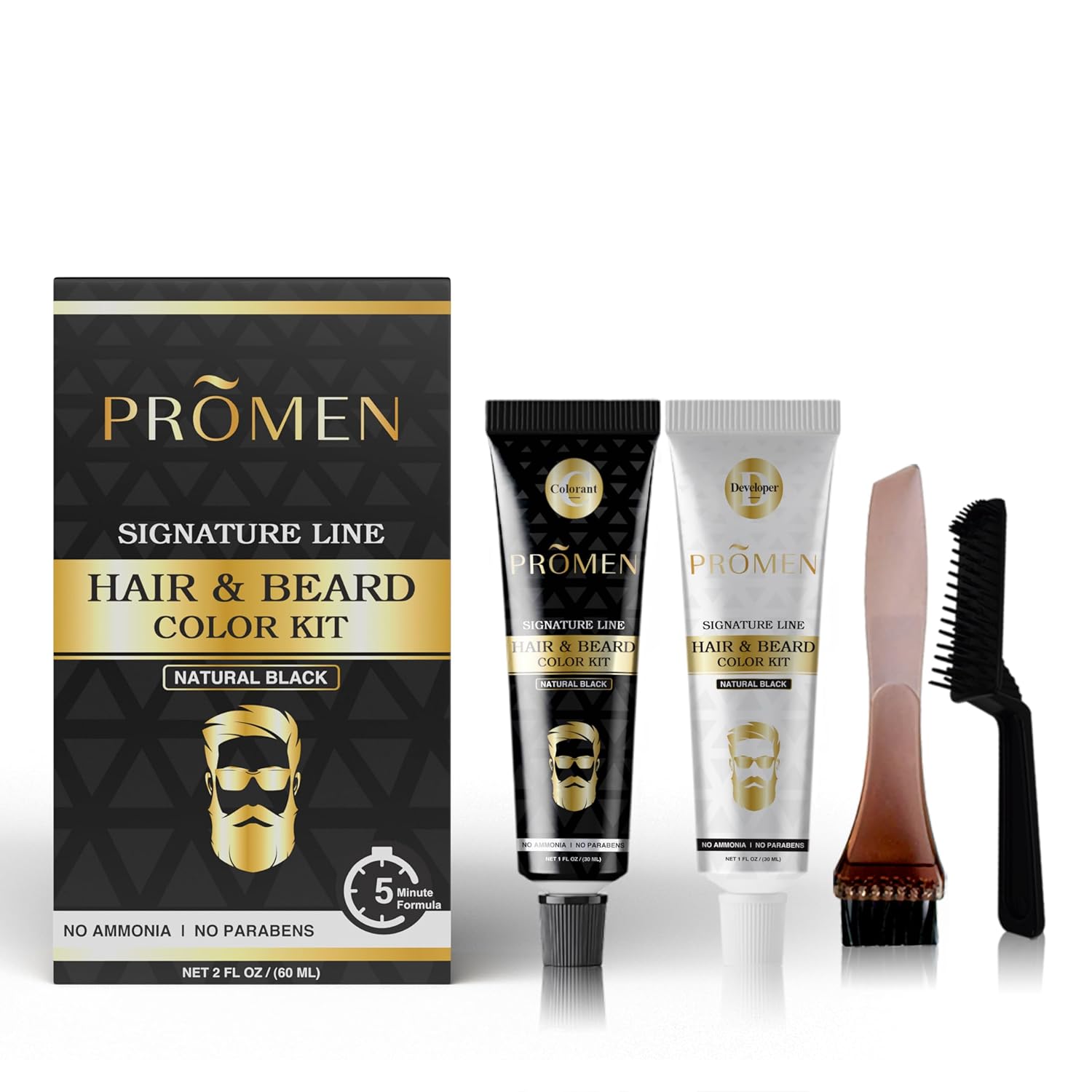 Buy Hair & Beard Color Kit 5 Minutes Moustache and Hair Dye Easy to apply & No Stain Long