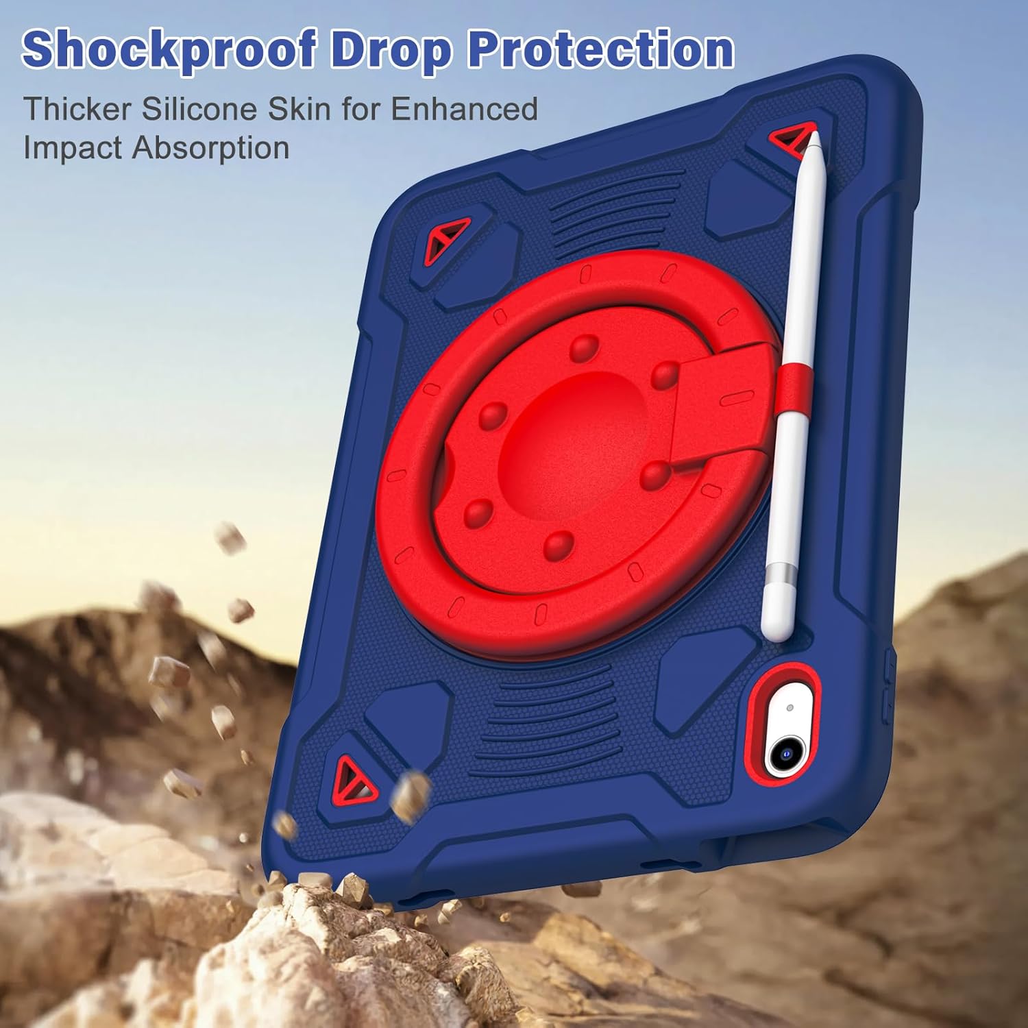 for iPad (A16) 11th Generation Case 11 Inch 2025, iPad 10th Generation case 10.9 Inch 2022, Shockproof Case with Screen Protector, 360° Rotating Stand Shoulder Strap Pencil Holder