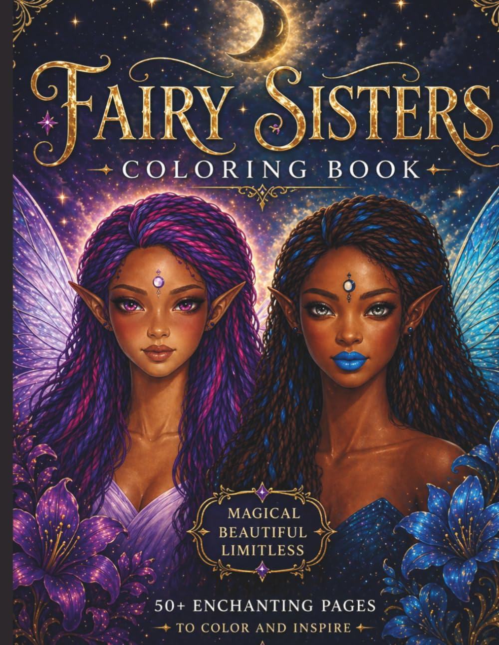 Fairy Sisters: A Magical Coloring Book of Enchanted Forest Fairies, Moonlight Spirits, and Relaxing Fantasy Designs