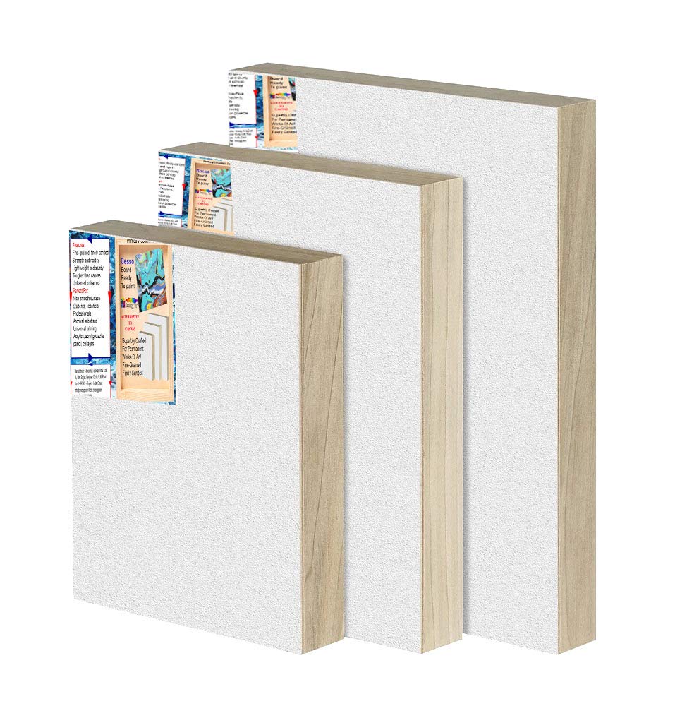 Snoogg Art 14x14 inch Super Value Wood Panel Boards - Great Alternative to Canvas Panels. Paint Like The Old Masters Pack - 2