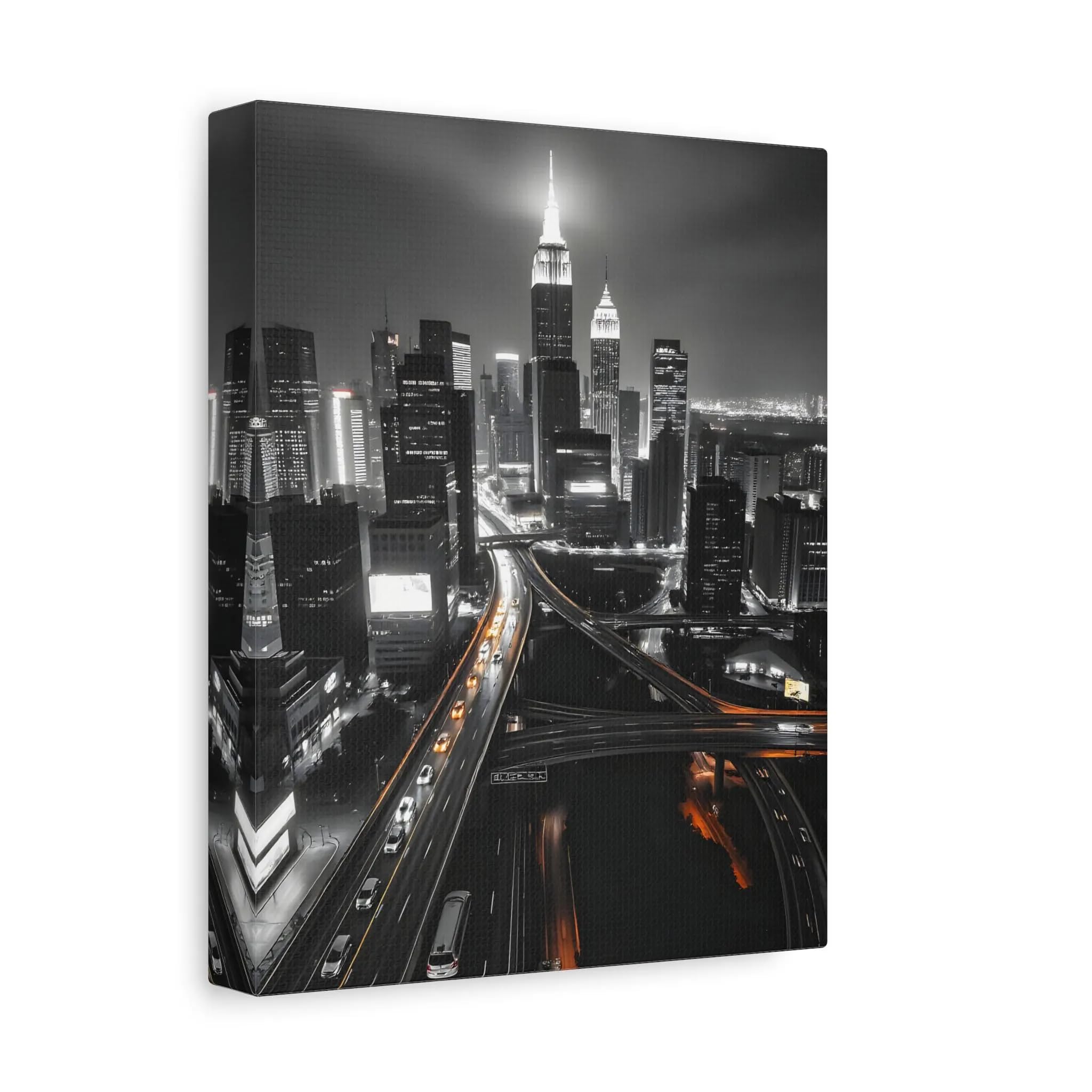 PVPQPR Black and White City Matte Canvas Wall Art, Modern Home Decor, Abstract City Print Paintings Artwork for Walls Hallway Office(30x40cm(12x16in) /With Frame)