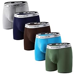 Molasus Boys Underwear Cotton Boxer Briefs With Fly for 6-20 Years Old Teen 5 Pack