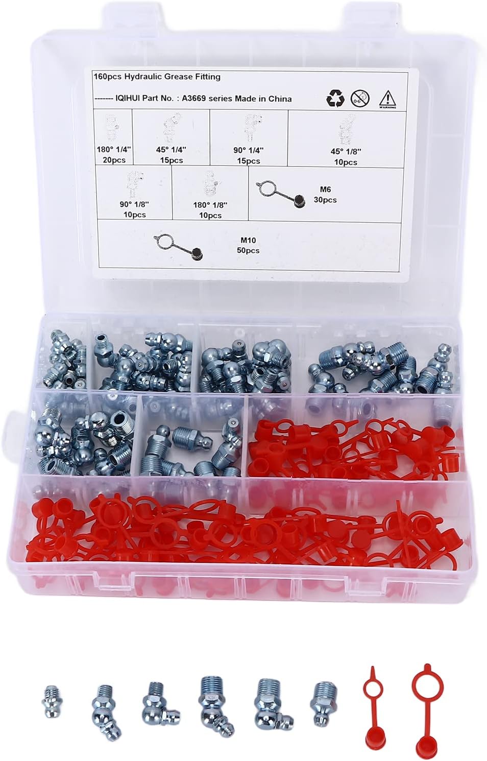 Grease Zerk, 160PCS/Set 6 Sizes British System Lubrication