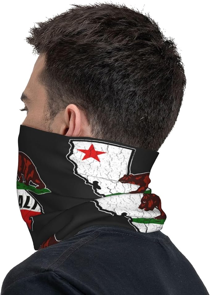 Balaclava facial vintage estilo bandera California unisex miniatura 5