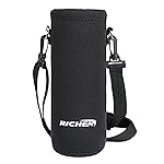 RICHEN Neoprene Water Bottle Carrier Bag with Adjustable Shoulder Strap,Insulated Water Bottle Cover for 750ml/24oz Stainless Steel/Glass/Plastic Bottles (Black,750ml)