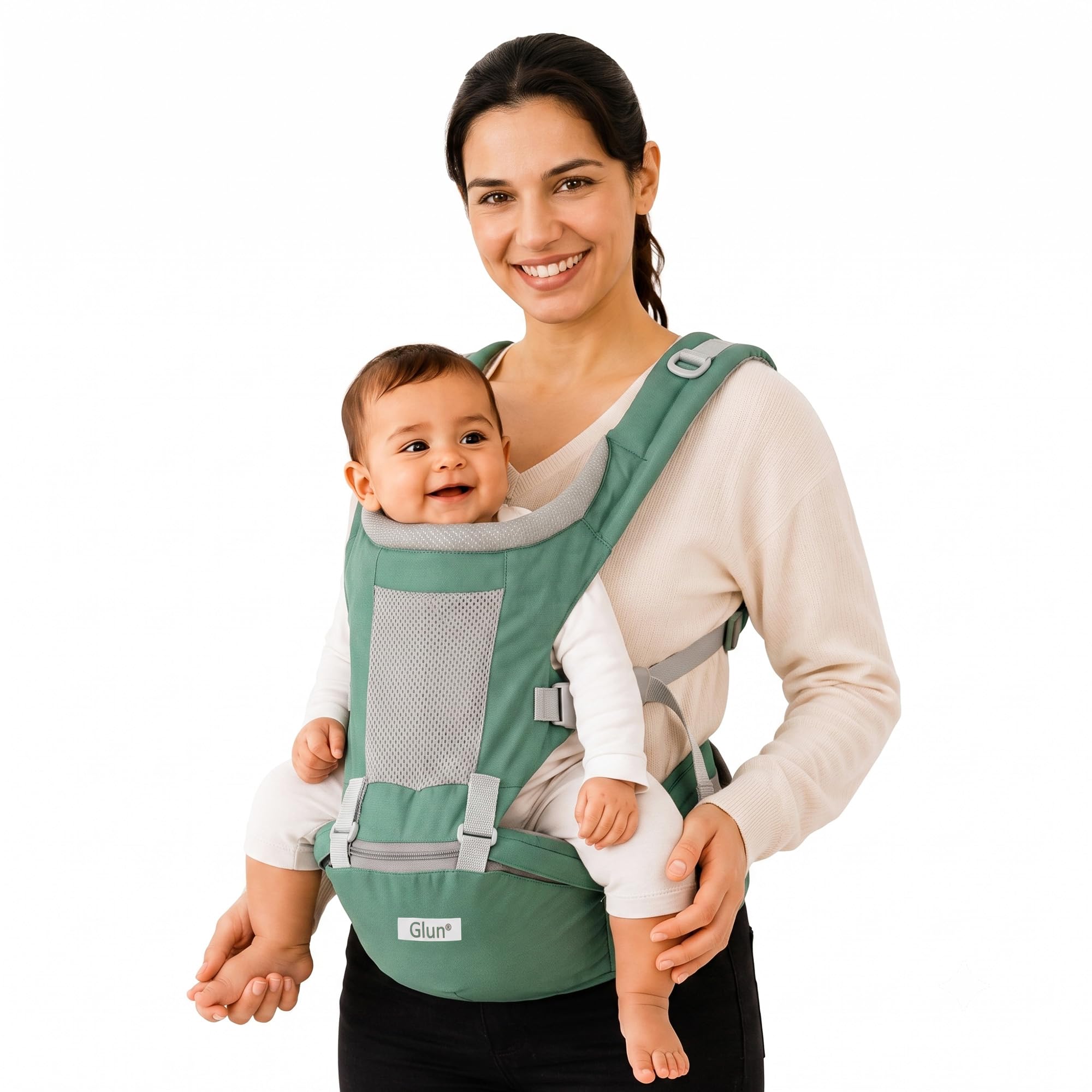 GLUN® 1 Piece Baby Carrier Bag for Toddler, Green Colour Ergonomic