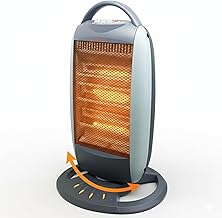 1200W Halogen Heater, 3 Bar Electric Room Heater with 3 Heat Settings (400W/800W/1200W), Portable Indoor Heater with Safety Tip-Over Switch, Overheat Protection & Carry Handle