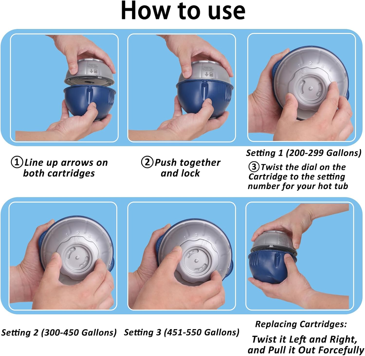 4 Pack Hot Tub Cartridge Replacement Compatible with Frog Floating System, Mineral Replacement Cartridges for Hot Tubs up to 600 Gallons