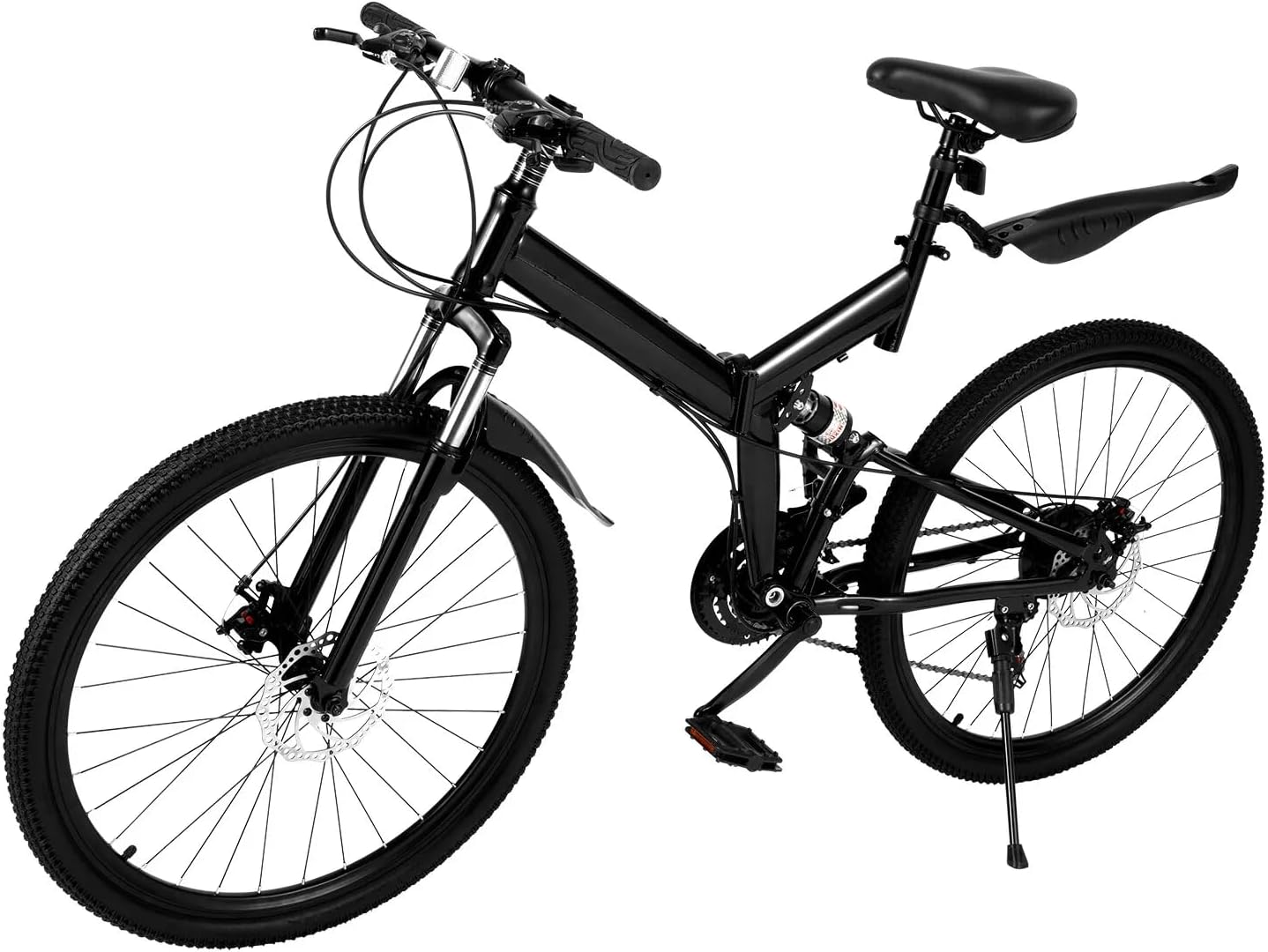 BFDIEEM 26 Inch Folding Mountain Bike, 21 Speed Bicycle