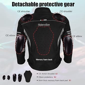 Motorcycle Jacket for Men & Women, All-season Motorcycle Jacket for Riding with Night Reflection