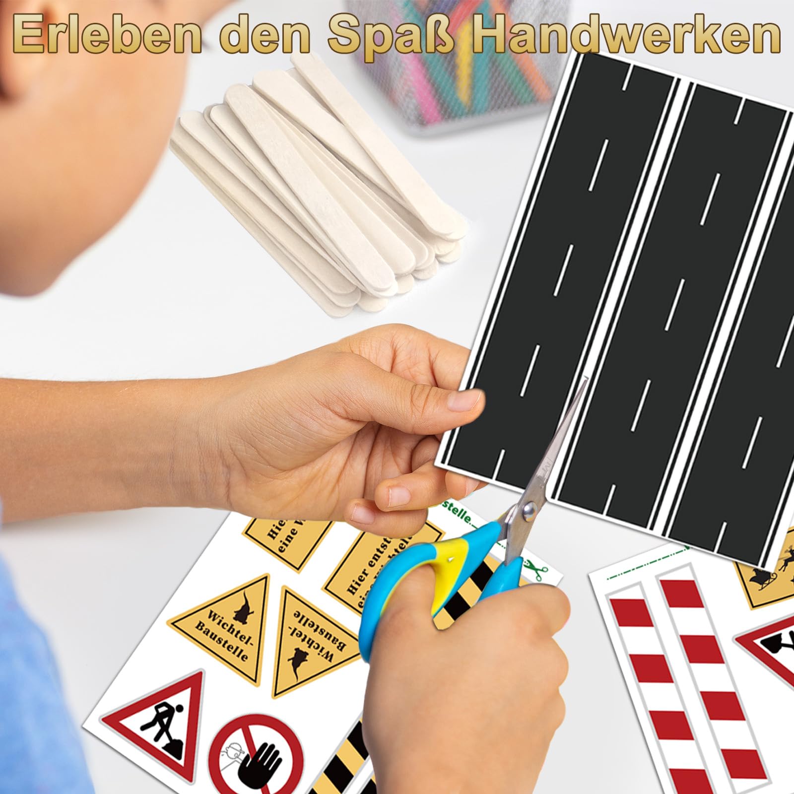 Kit Mini Chantier Lutin – 28 Accessoires De Construction, Panneaux Signalisation, Jeu Imaginatif Enfant