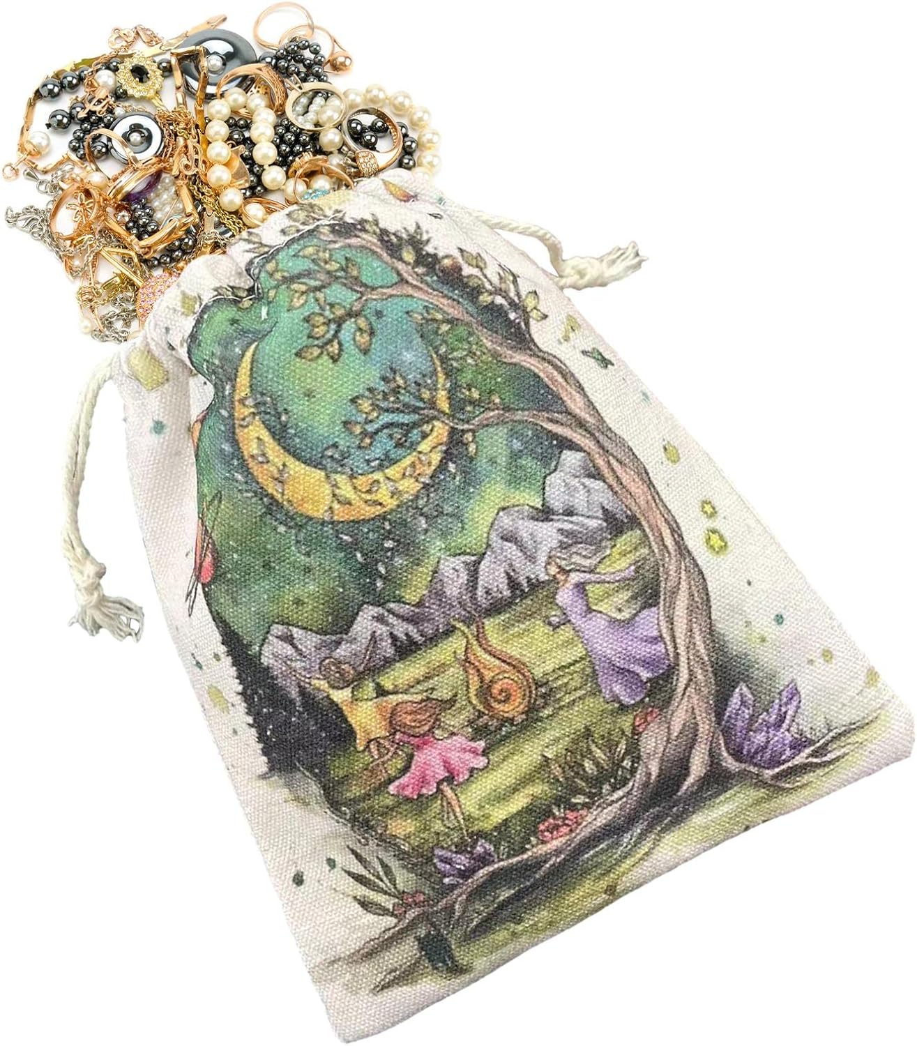 Pochette Velours Pour Cartes De Tarot | Sac De Rangement Portable Pour Dés, Cristaux, Bijoux | 13x18cm