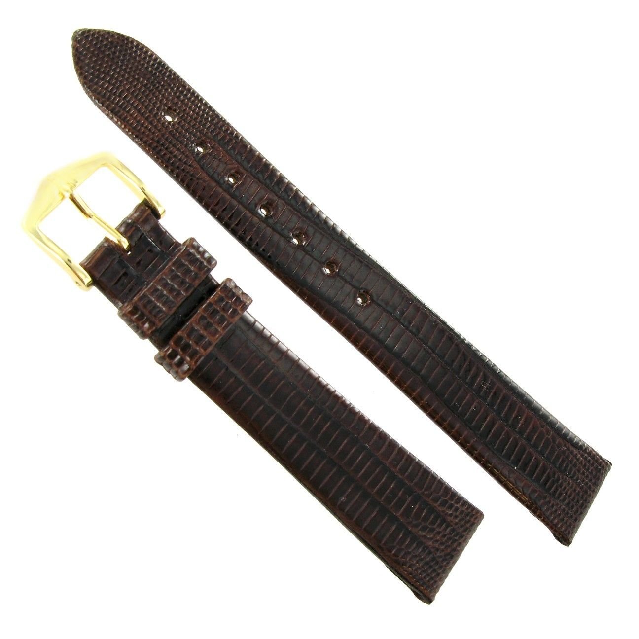 18mm Hirsch Reptile Beautiful Genuine Teju Lizard Brown Unstitched Watch Band