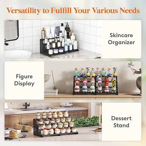 Miniatura 24 de Lifewit Organizador de perfumes de 4 niveles para mujer, elevador de exhibición de plástico, montaje sin herramientas, estante de cosméticos