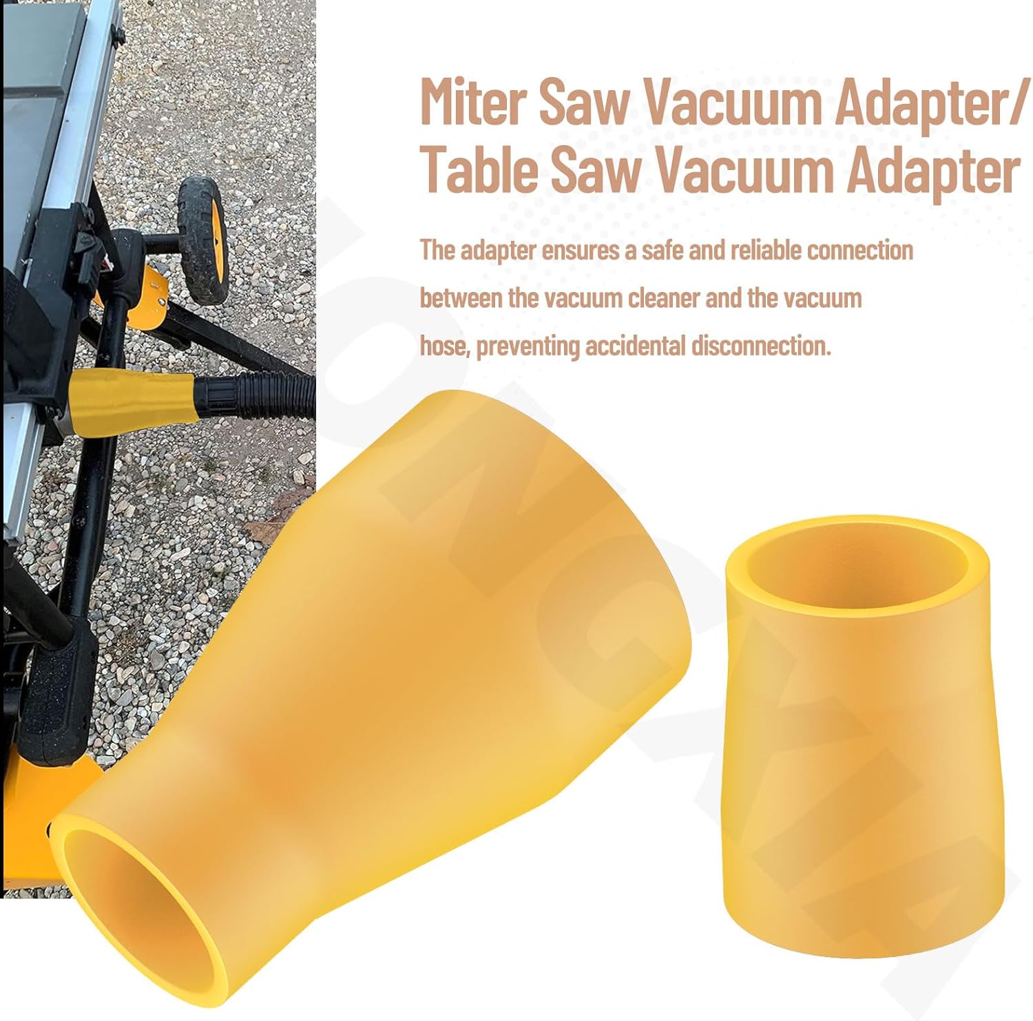 Miter Saw Vacuum Adapter Fits for Connecting 2 1/2" Outlet Connected to 1 7/8" Shop Vac Hose, for 3/5" Miter Saw Outlet to 1 7/8" Dust Collection Hose Dewalt DWE7491RS