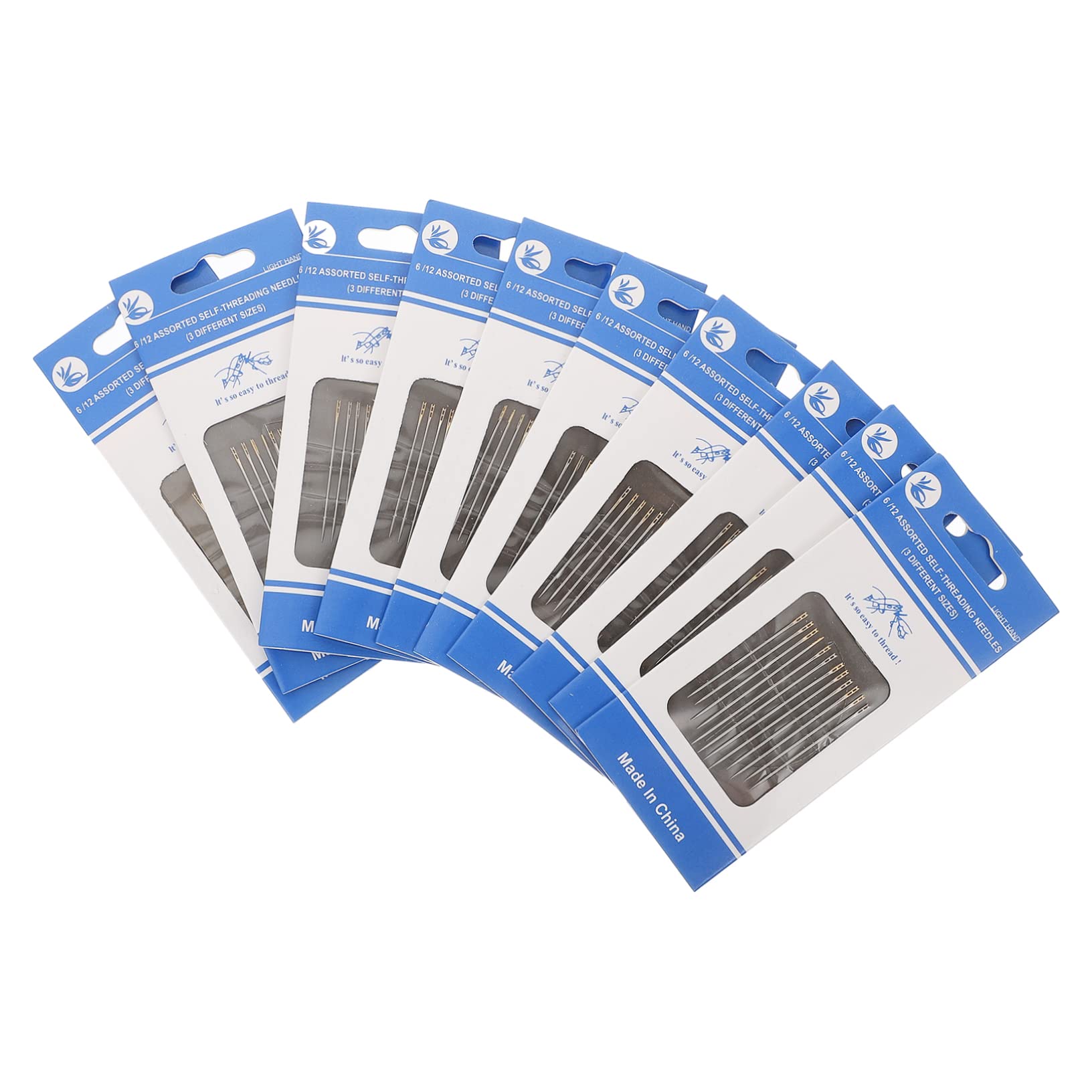 ERINGOGO 120pcs Heavy Duty Needles Large Self Threading Sewing Needles for Quilting Embroidery Blind Weaving Projects