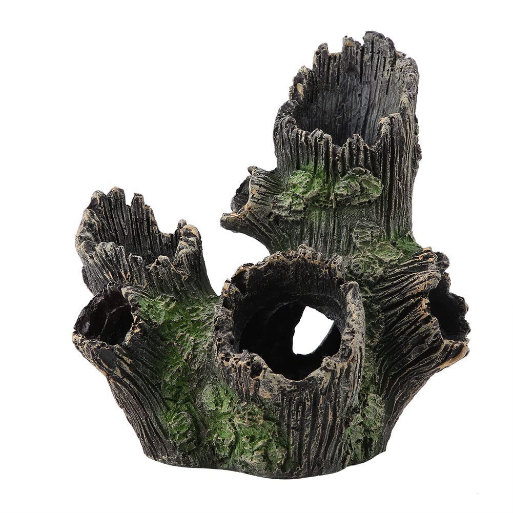 NCONCO Aquarium Driftwood,Aquarium Decoration,Artificial Driftwood Aquarium Cave,Tree Trunk with Hole Aquarium Decoration Resin Wood for Fish Tank Ornaments(ST-004A)