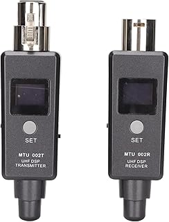 Asixxsix Wireless Microphone System, Wireless Xlr Adapter System with Wireless Xlr Transmitter and Receiver Usb Rechargeable Plug and Play Wireless Mic Adapter for Audio Mixer, Pa System