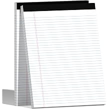 2-Pack 8.5x11 Inch College Ruled Note Pads - 50 Sheets per Pad White Notepad, Narrow Ruled Legal Pads for School, Office, and Home - Thick, Leak-Resistant Paper for Clean Writing, Pads of Paper