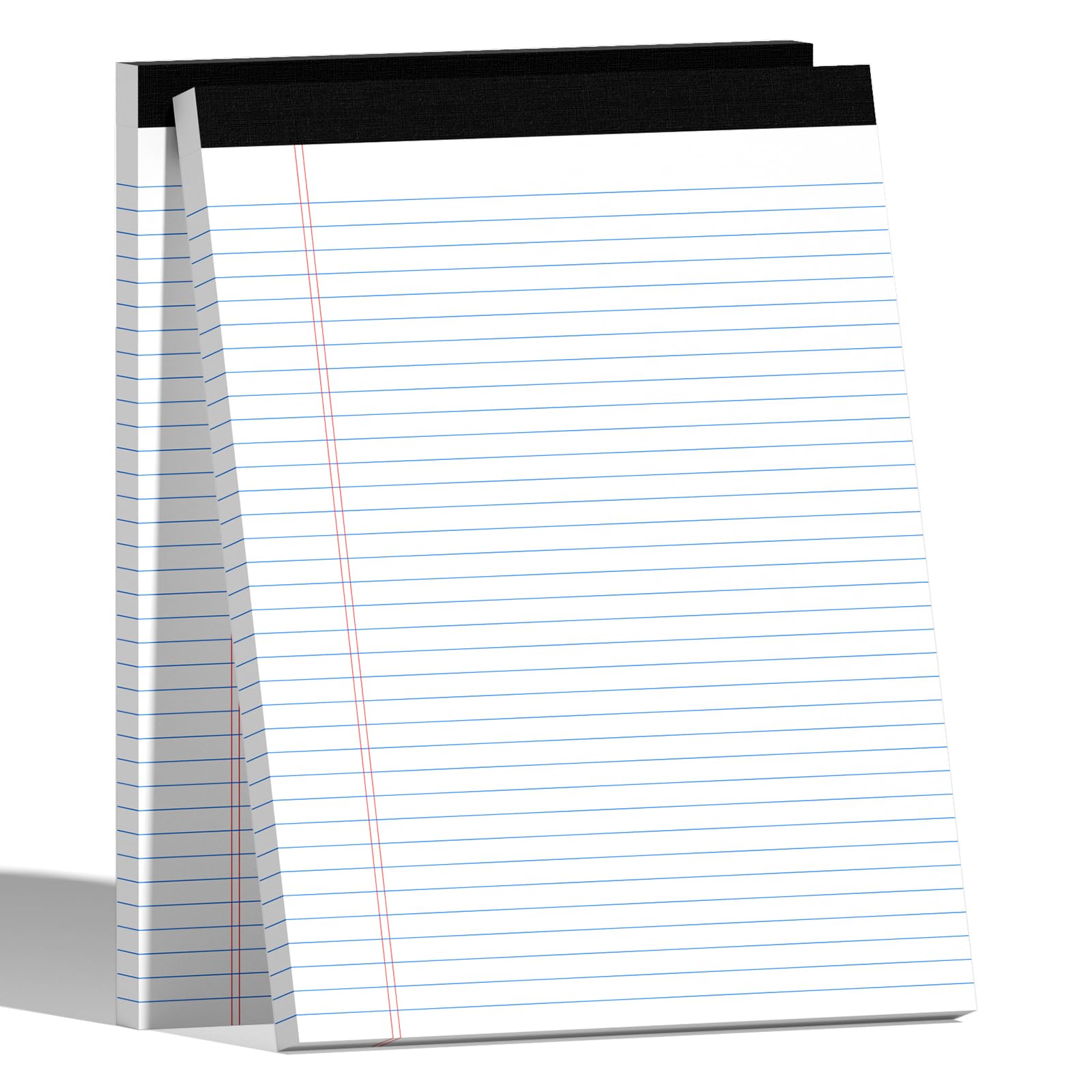 Photo 1 of 2-Pack 8.5x11 Inch College Ruled Note Pads - 50 Sheets per Pad White Notepad, Narrow Ruled Legal Pads for School, Office, and Home - Thick, Leak-Resistant Paper for Clean Writing, Pads of Paper