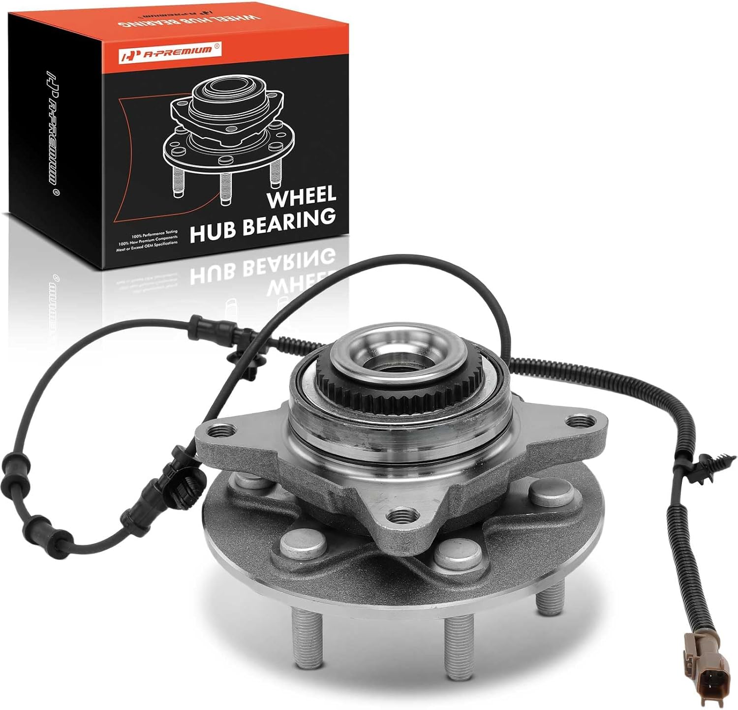 A-Premium Front Wheel Bearing and Hub Assembly with ABS Ring & ABS & 6-Lug Compatible with Ford F-150 F150 2021 2022 2023 2024, 4WD
