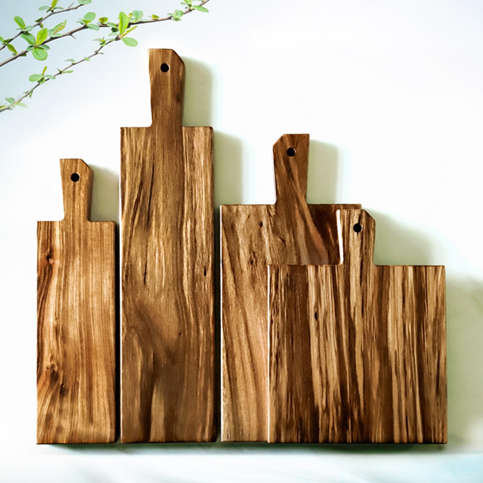 Tabla de Cortar Rectangular de Madera con Mango, Tabla Rectangular para Embutidos y Carnes y Tabla para Servir para repostería casera, Queso, Frutas, Verduras, Pan, Charc,A 10 * 36cm