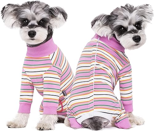 Miniatura 8 de Traje de recuperación a rayas para perro, mameluco para después de la cirugía, para perros machos, perros, gatos, pijama de manga larga, traje de